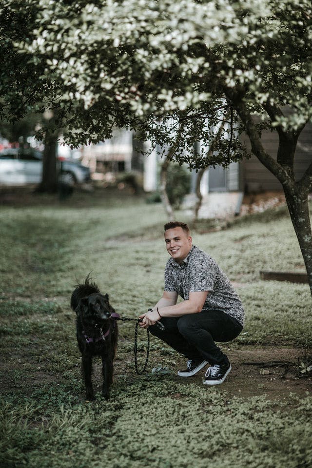 Dating photo with a dog, taken by The Match Artist