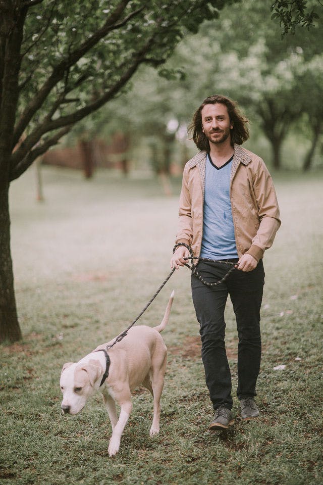 Dating photo with a dog, taken by The Match Artist