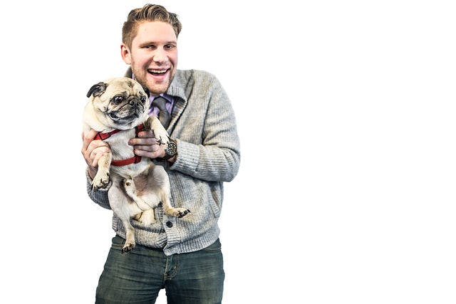 Dating photo with a dog, taken by The Match Artist