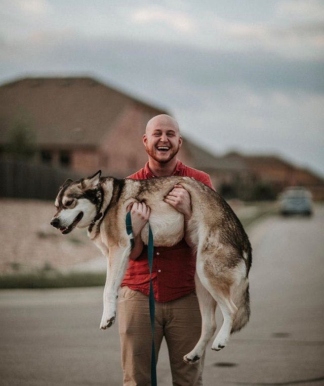 Dating photo with a dog, taken by The Match Artist